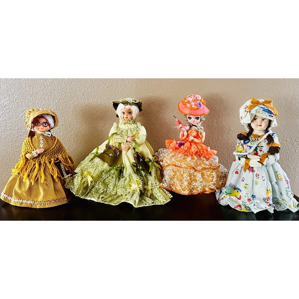 Lot Of 4 Vintage Dolls Bradley Big Eye Soap Bottle Doll Southern Belle Granny